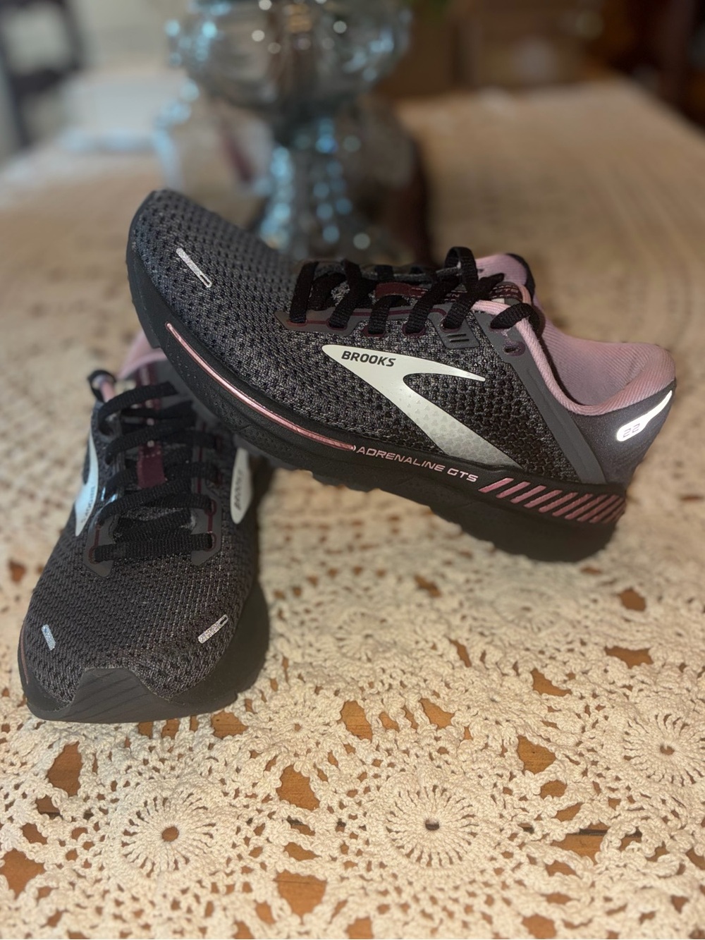 Brooks Adrenaline GTS Women's Running Shoes — Charcoal Grey with Purple Accents